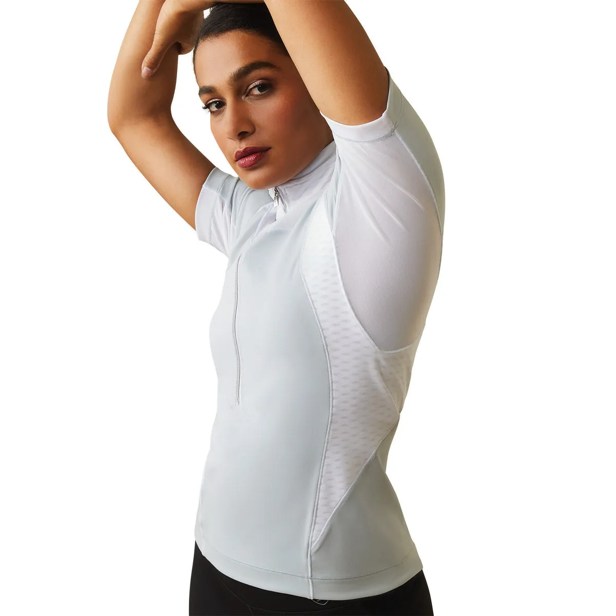 Ariat Womens Ascent 1/4 Zip Short Sleeve Show Shirt - Sale
