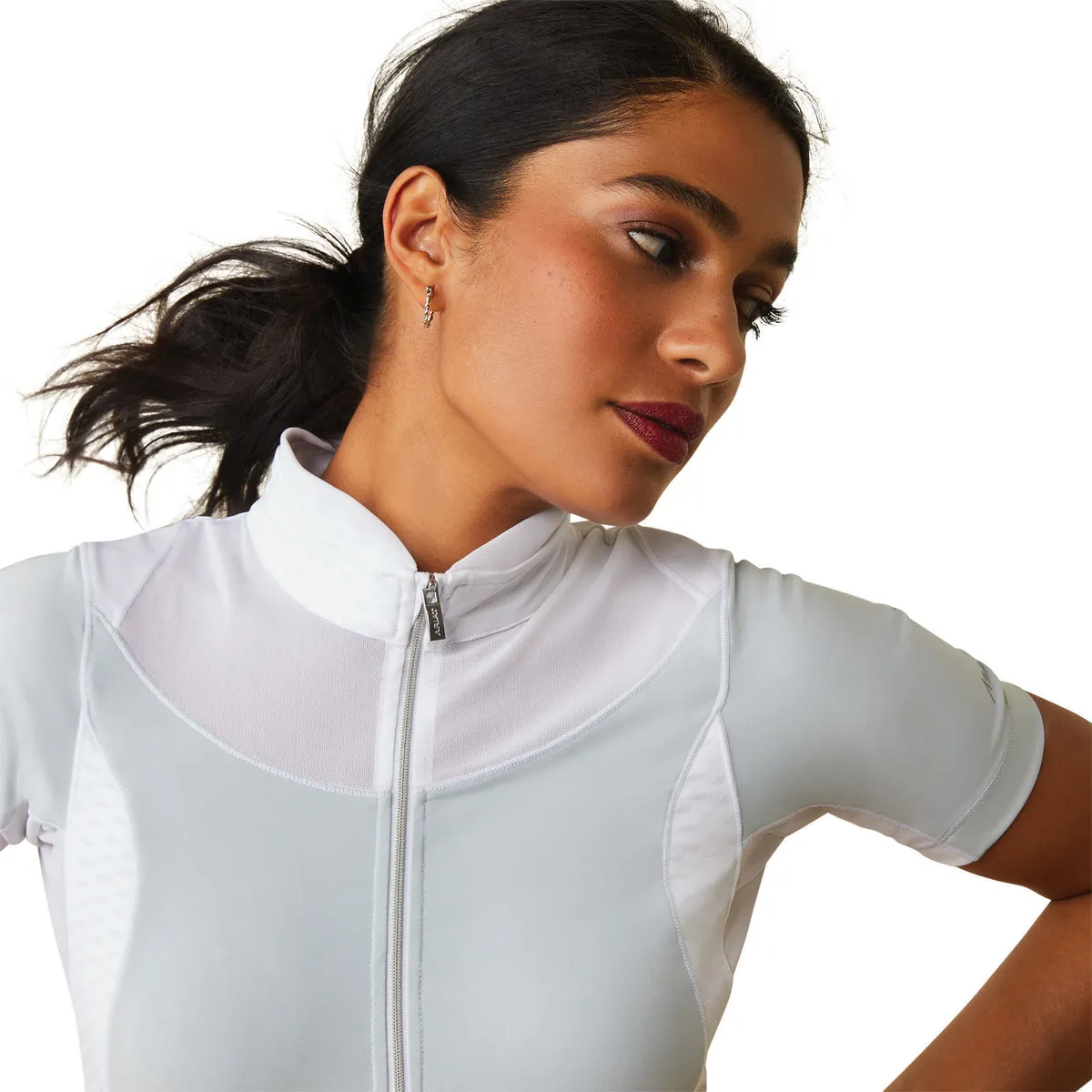 Ariat Womens Ascent 1/4 Zip Short Sleeve Show Shirt - Sale