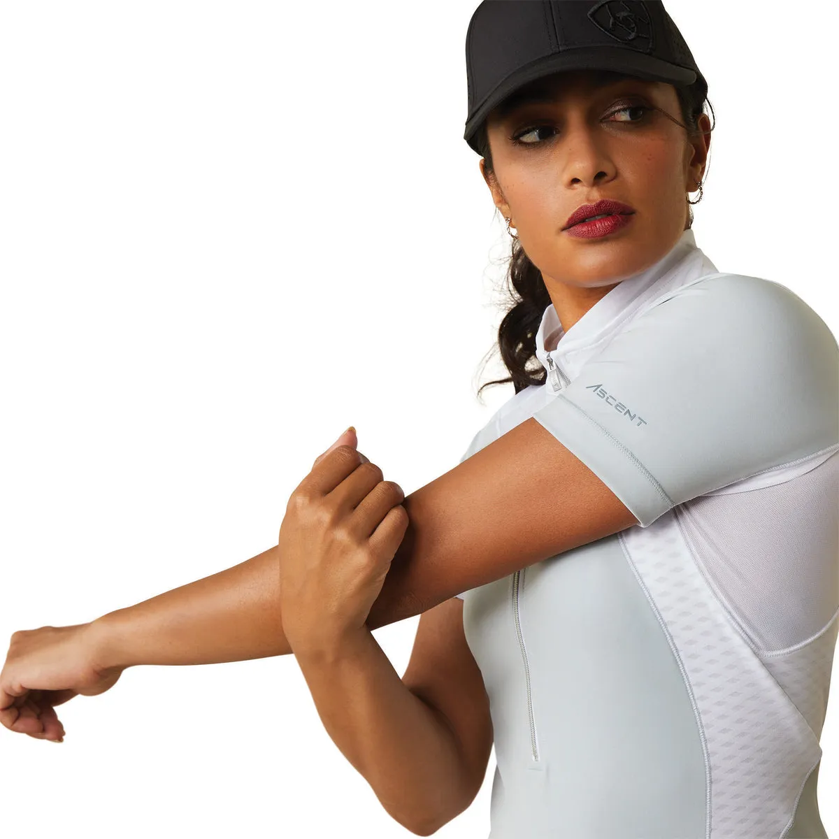 Ariat Womens Ascent 1/4 Zip Short Sleeve Show Shirt - Sale