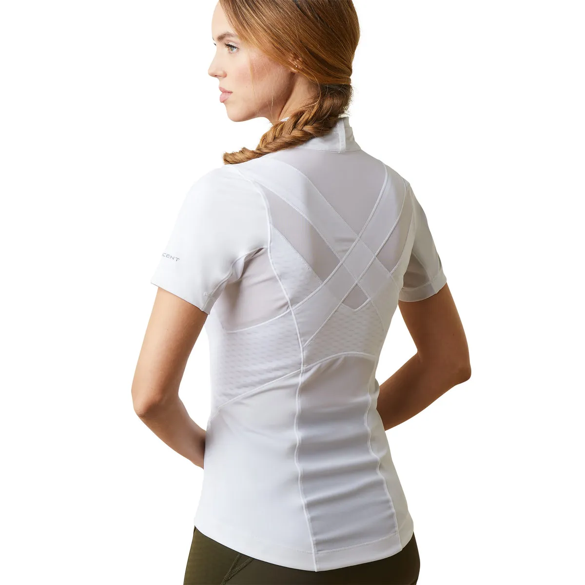 Ariat Womens Ascent 1/4 Zip Short Sleeve Show Shirt - Sale