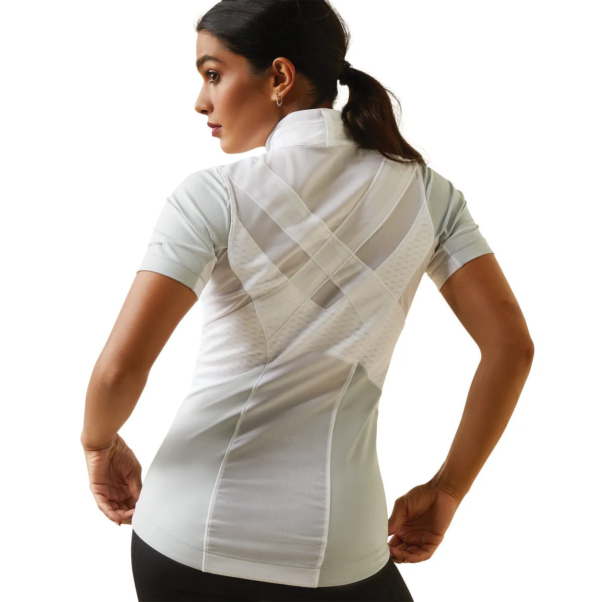 Ariat Womens Ascent 1/4 Zip Short Sleeve Show Shirt - Sale