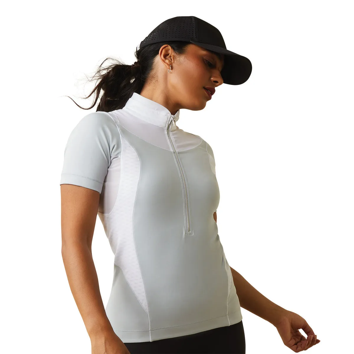 Ariat Womens Ascent 1/4 Zip Short Sleeve Show Shirt - Sale