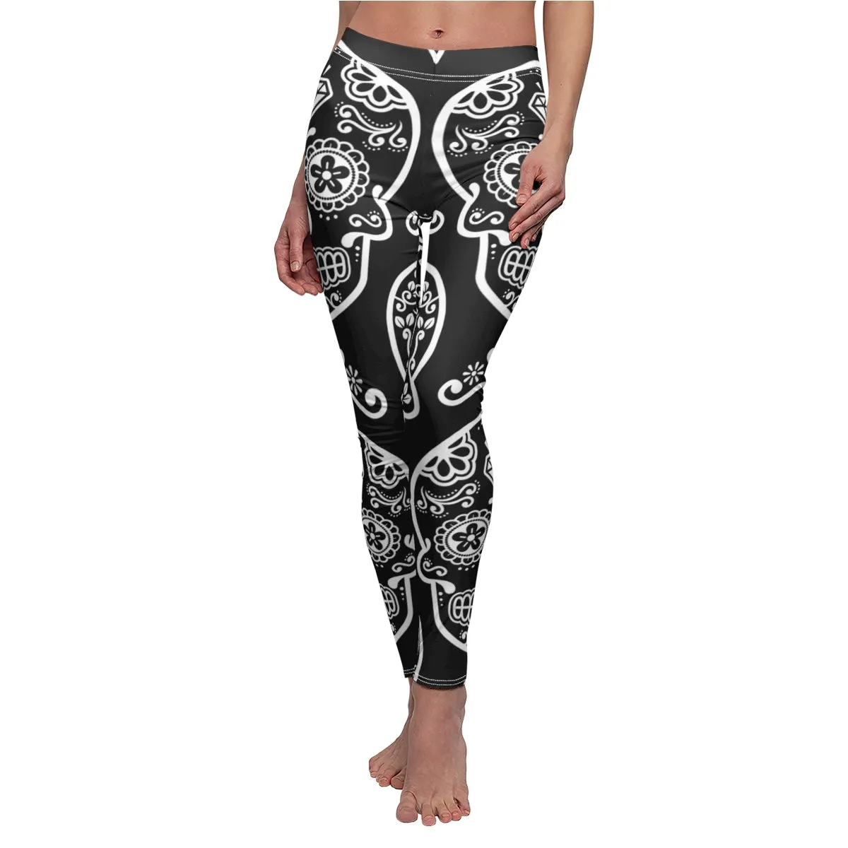 Black & White Calavera Women's Leggings