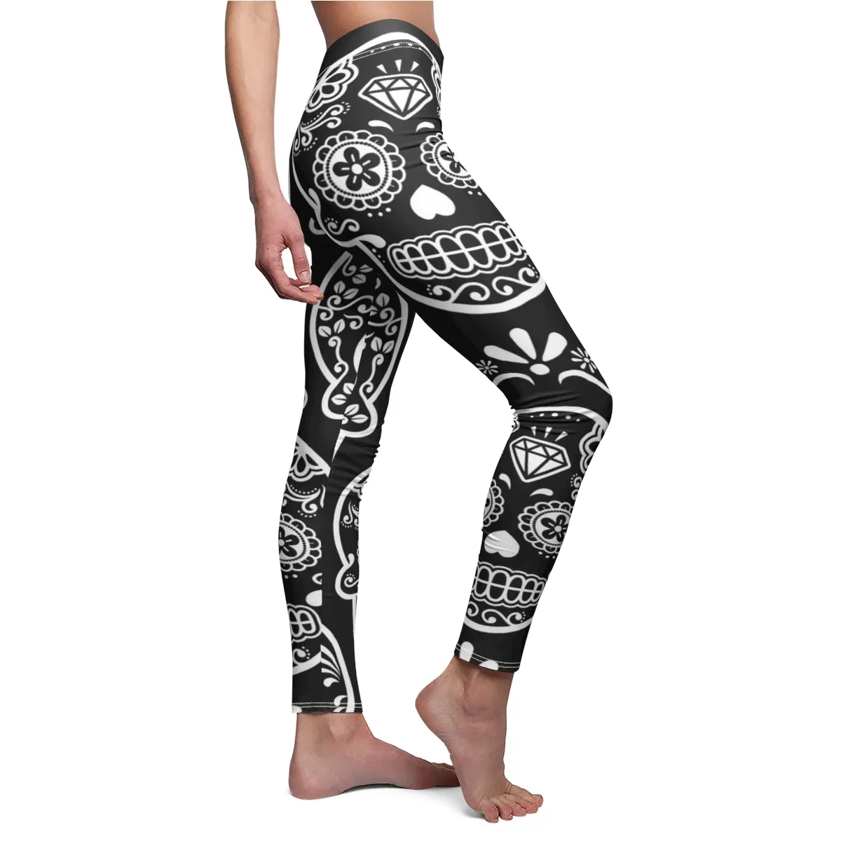 Black & White Calavera Women's Leggings