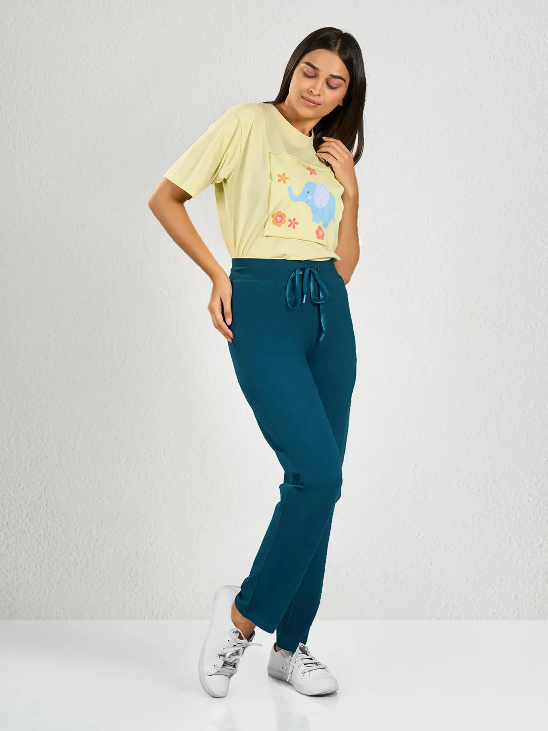 Blue Solid PN Track Pant