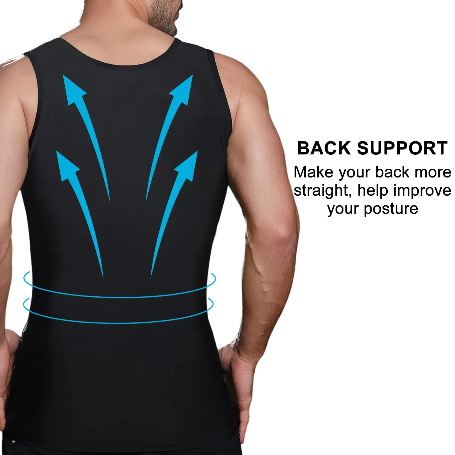 Lgtfy Mens Slimming Body Shaper Vest, Gynecomastia Compression Shirts, Tummy Control Undershirts - Change in Seconds