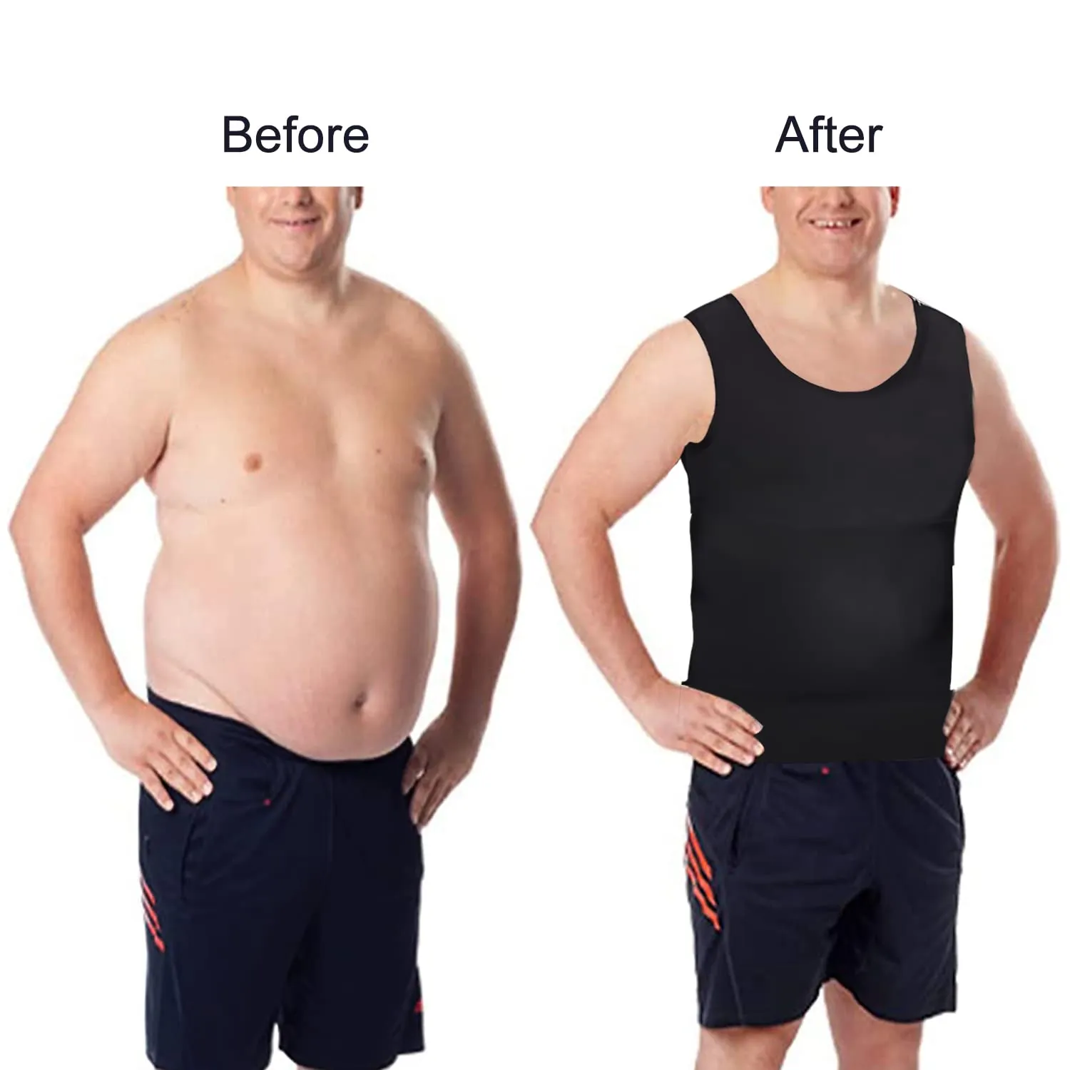 Lgtfy Mens Slimming Body Shaper Vest, Gynecomastia Compression Shirts, Tummy Control Undershirts - Change in Seconds