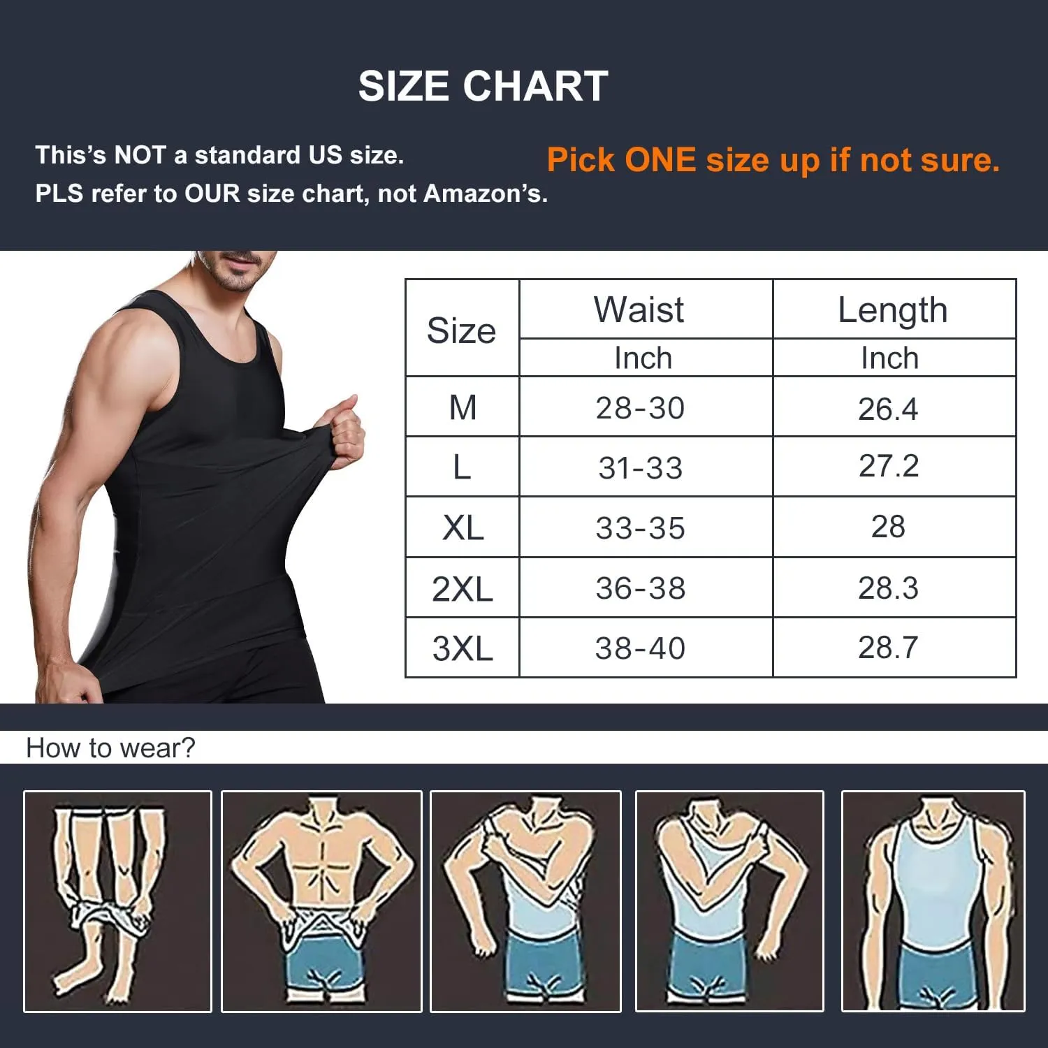 Lgtfy Mens Slimming Body Shaper Vest, Gynecomastia Compression Shirts, Tummy Control Undershirts - Change in Seconds