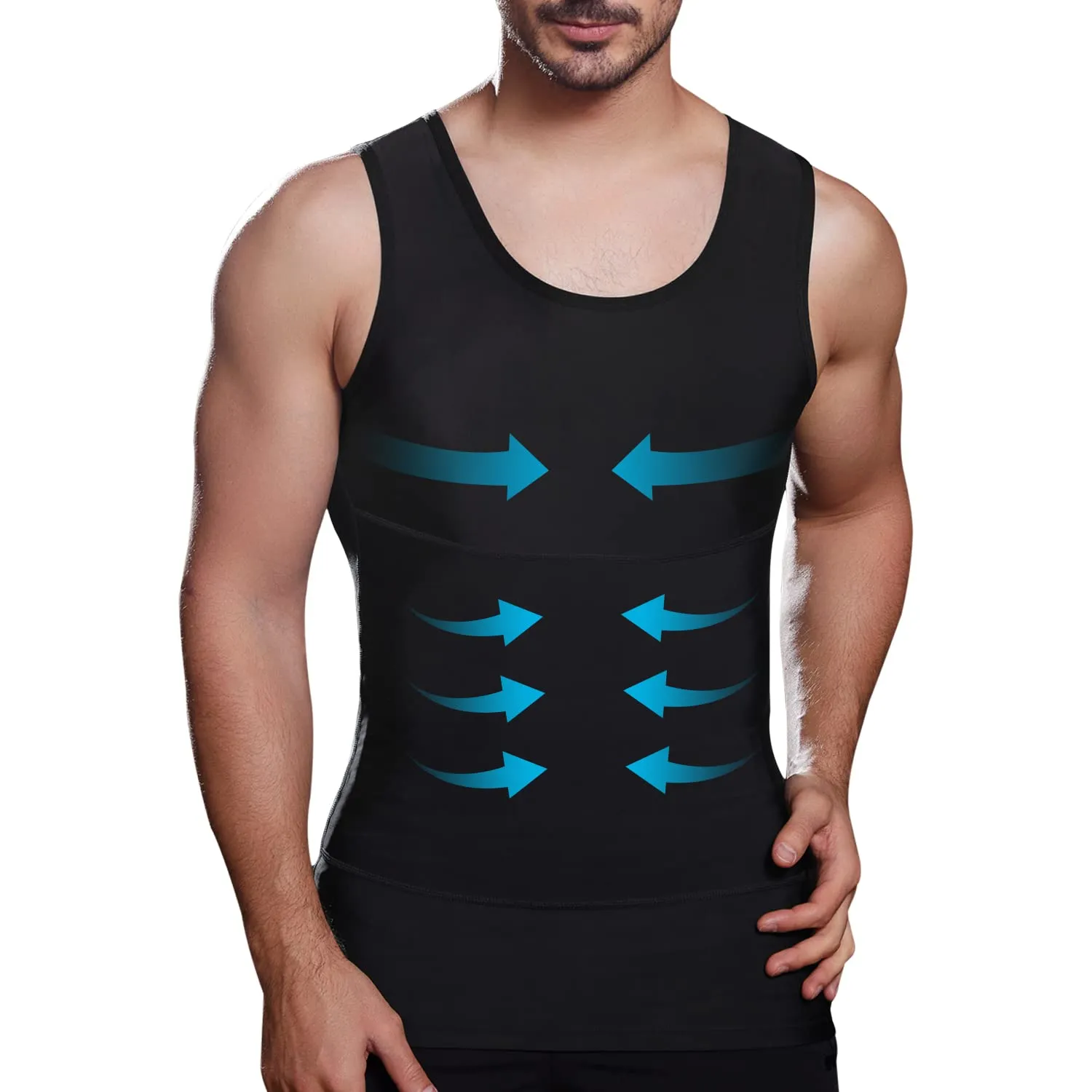Lgtfy Mens Slimming Body Shaper Vest, Gynecomastia Compression Shirts, Tummy Control Undershirts - Change in Seconds
