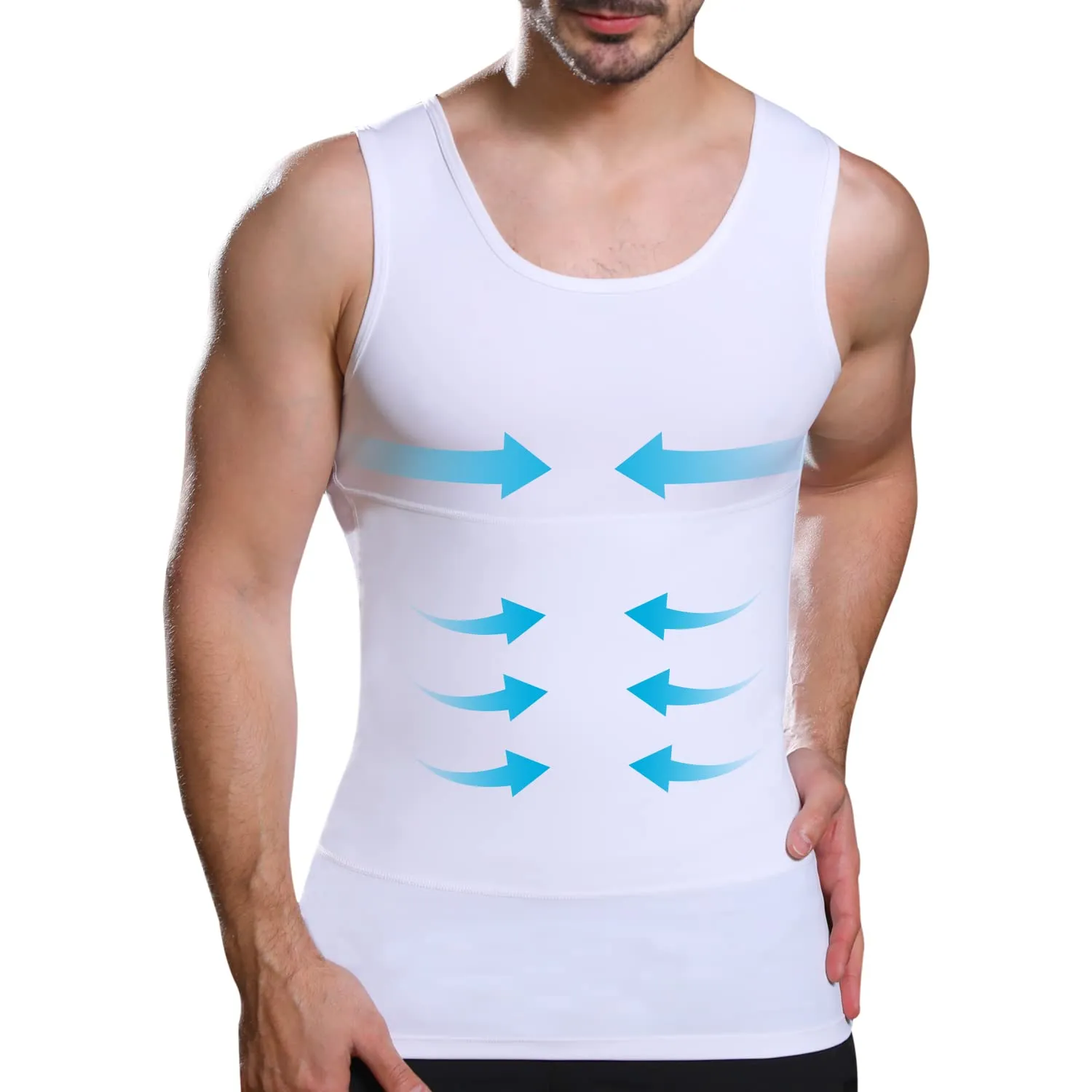 Lgtfy Mens Slimming Body Shaper Vest, Gynecomastia Compression Shirts, Tummy Control Undershirts - Change in Seconds