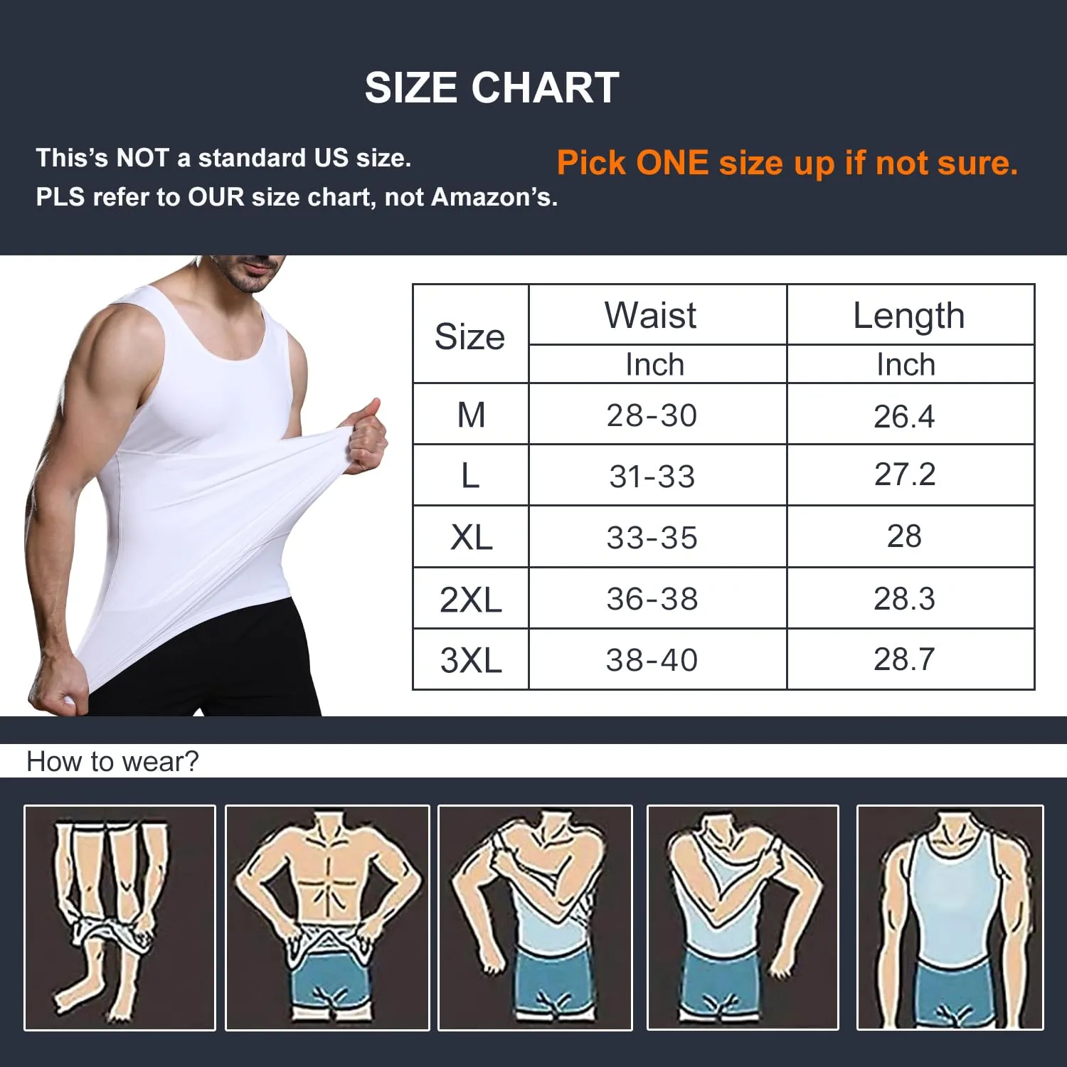 Lgtfy Mens Slimming Body Shaper Vest, Gynecomastia Compression Shirts, Tummy Control Undershirts - Change in Seconds