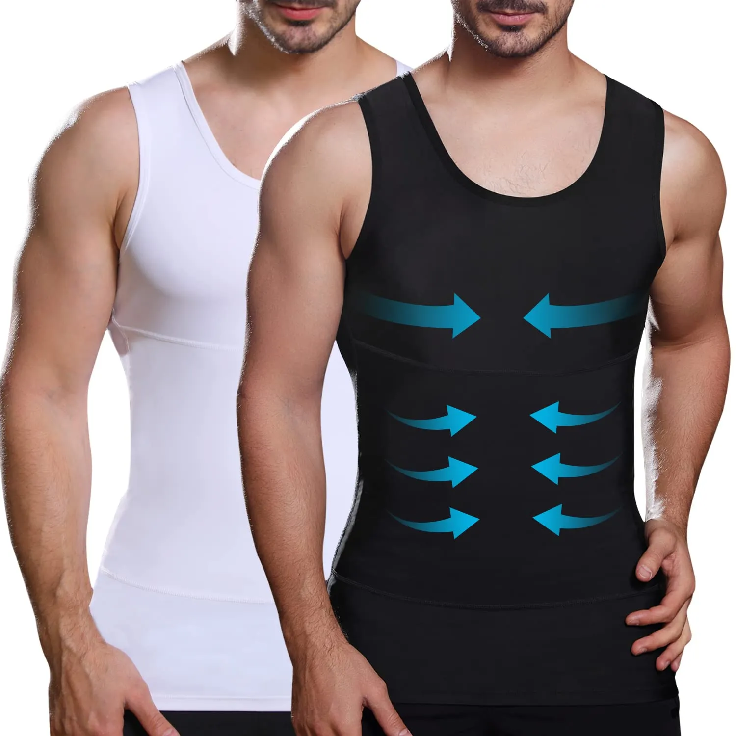 Lgtfy Mens Slimming Body Shaper Vest, Gynecomastia Compression Shirts, Tummy Control Undershirts - Change in Seconds