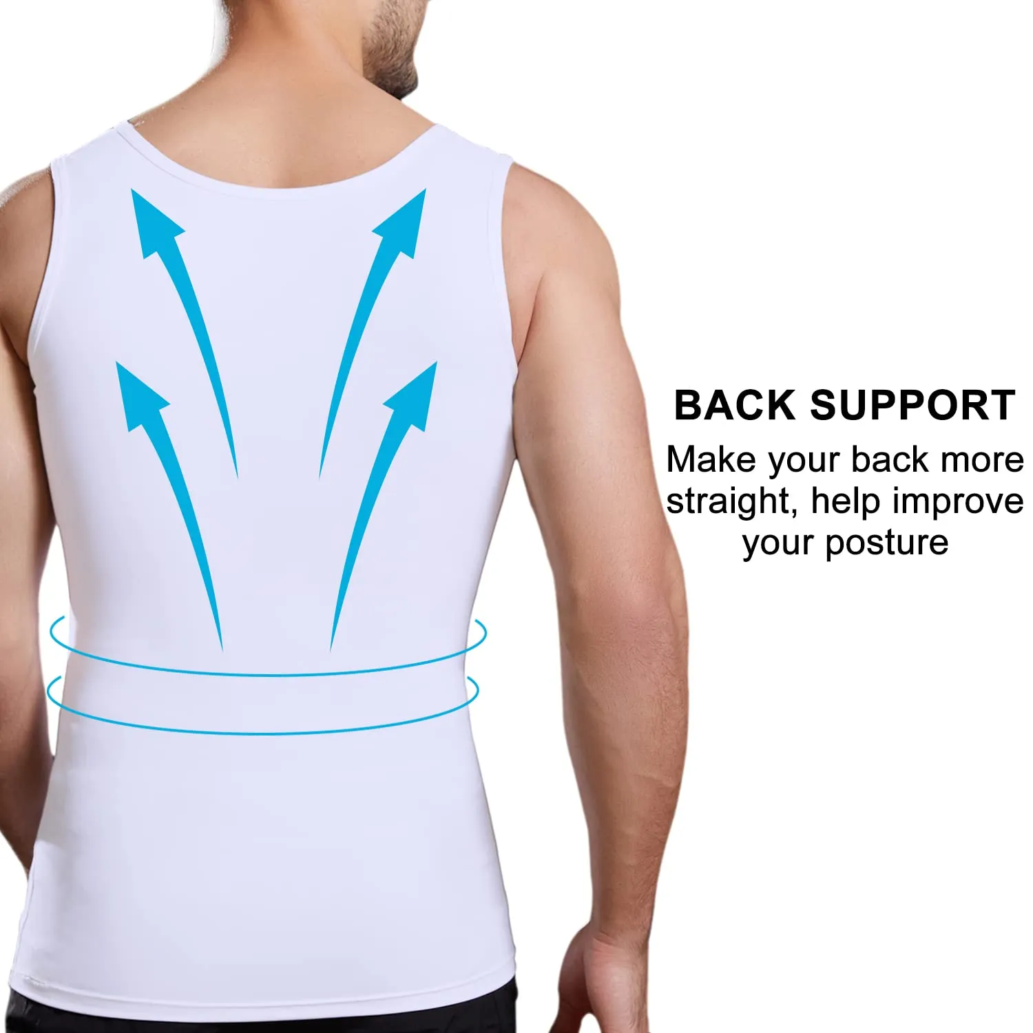 Lgtfy Mens Slimming Body Shaper Vest, Gynecomastia Compression Shirts, Tummy Control Undershirts - Change in Seconds