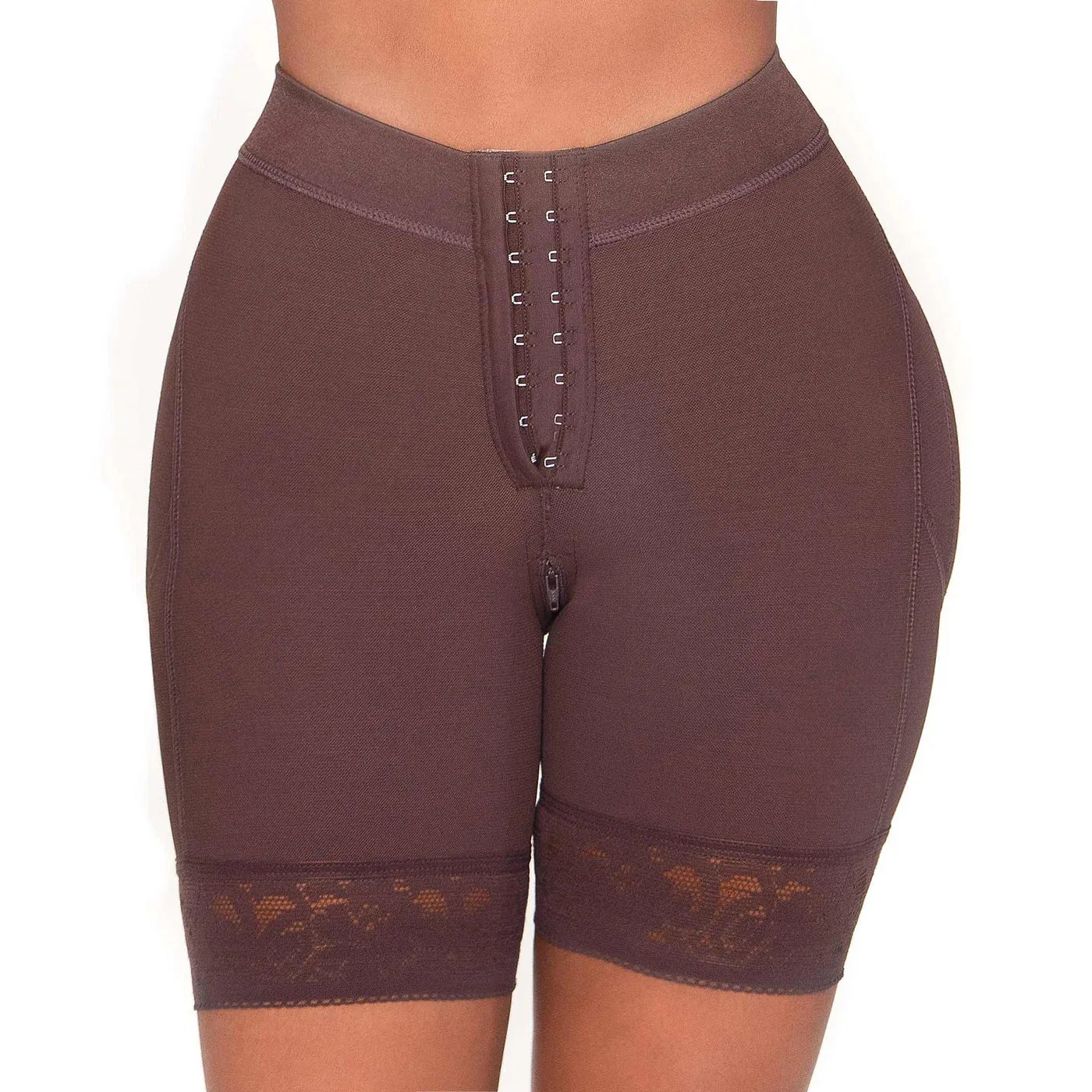 Low Rise Shapewear Shorts with Zippered Crotch High Compression Fajas Colombianas MARIAE SPD0530