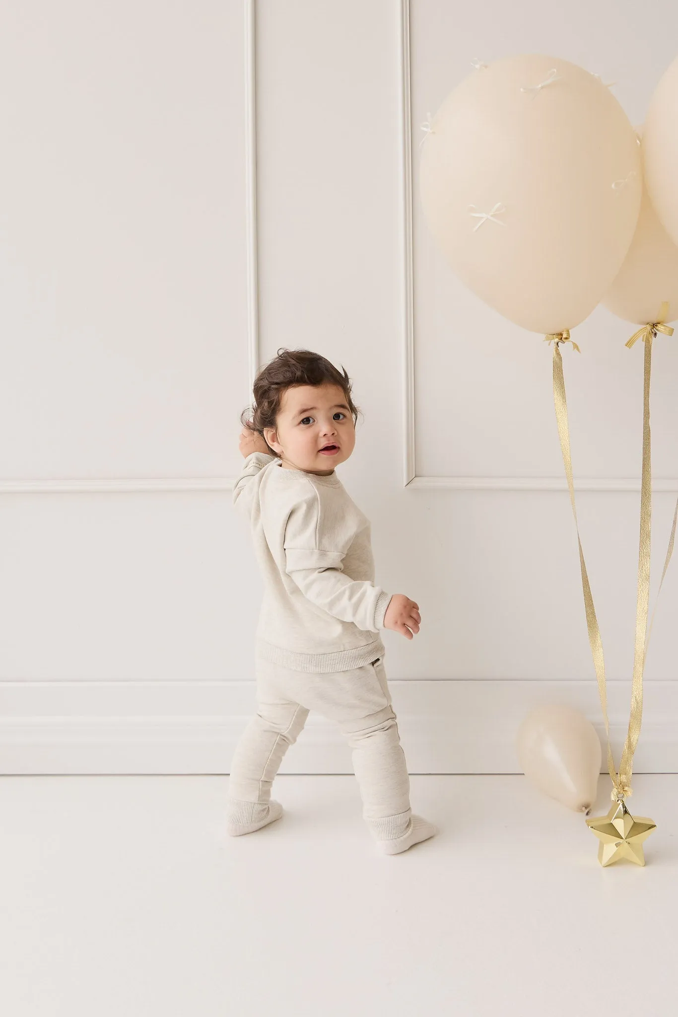Organic Cotton Morgan Track Pant - Oatmeal Marle
