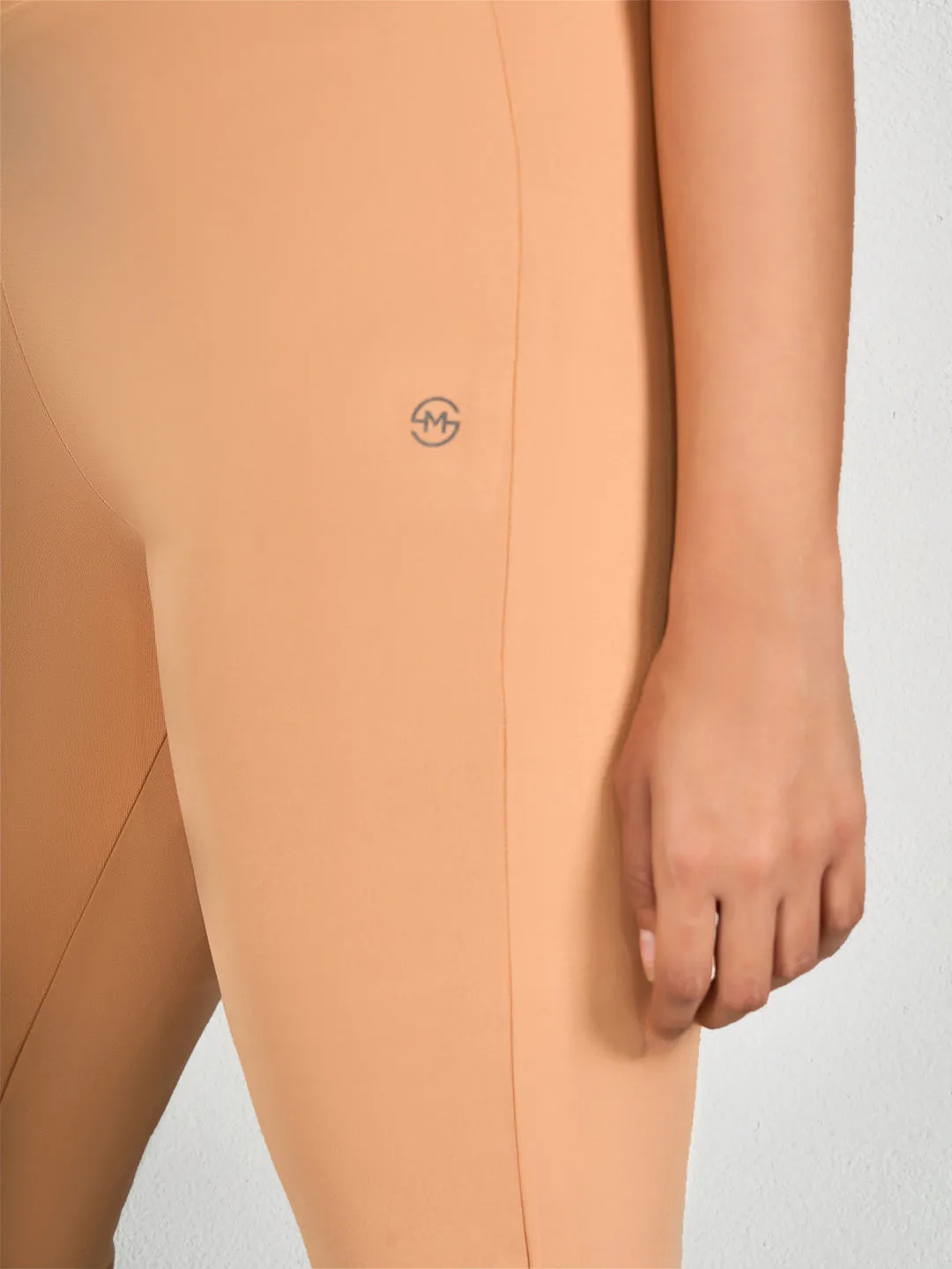 Peach Solid MS Yoga Pants