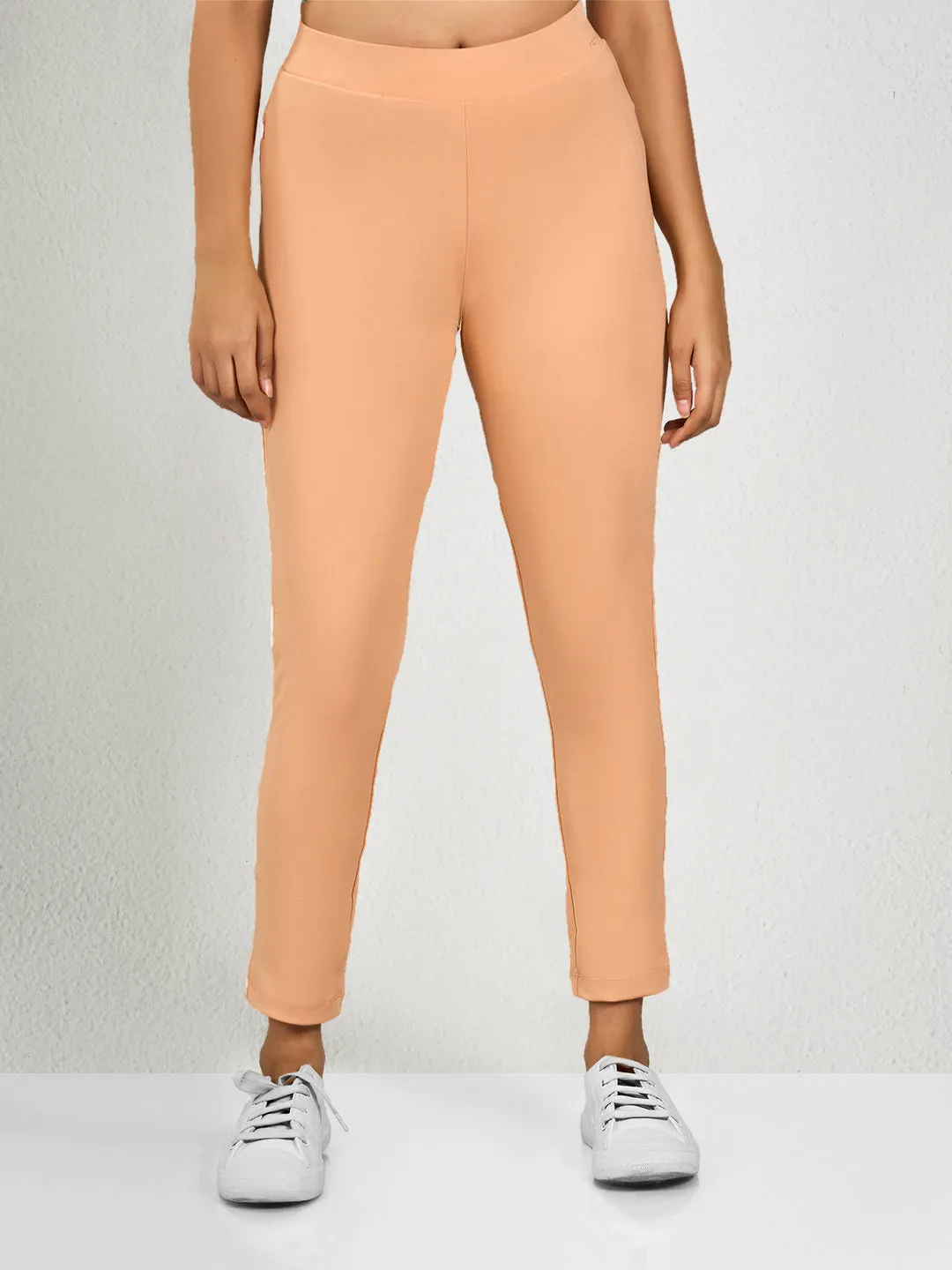 Peach Solid MS Yoga Pants