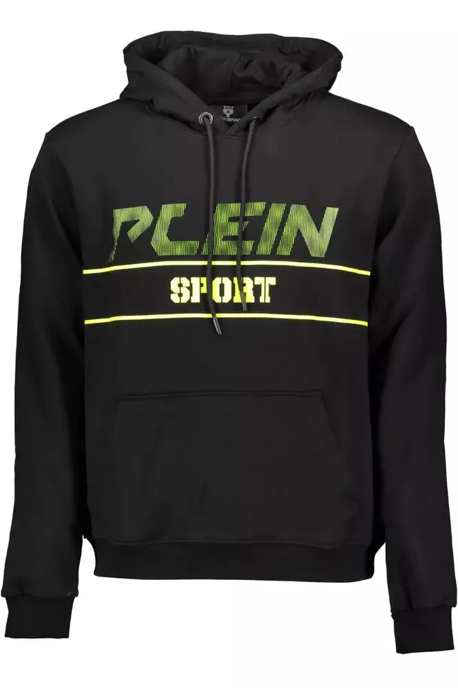 Plein Sport "Black Cotton Men Sweater with Hood"