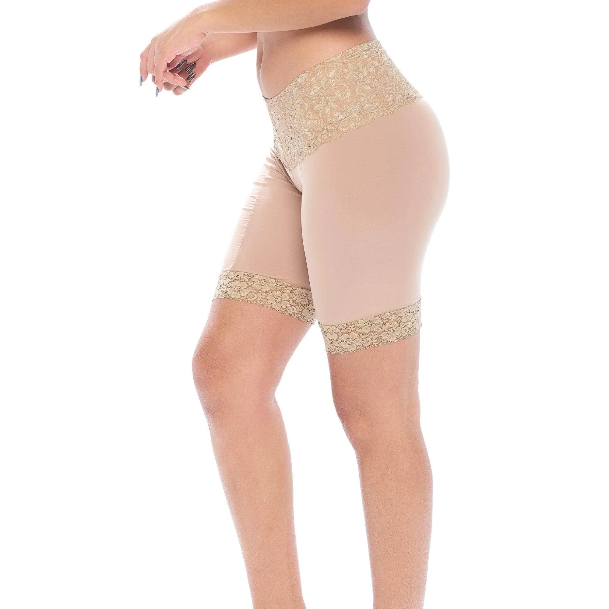 Signature Lace Shortlette Slipshort 9" | Beige