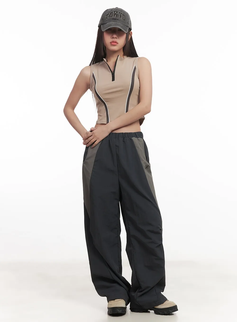 Two-Tone Nylon Track Pants CM528