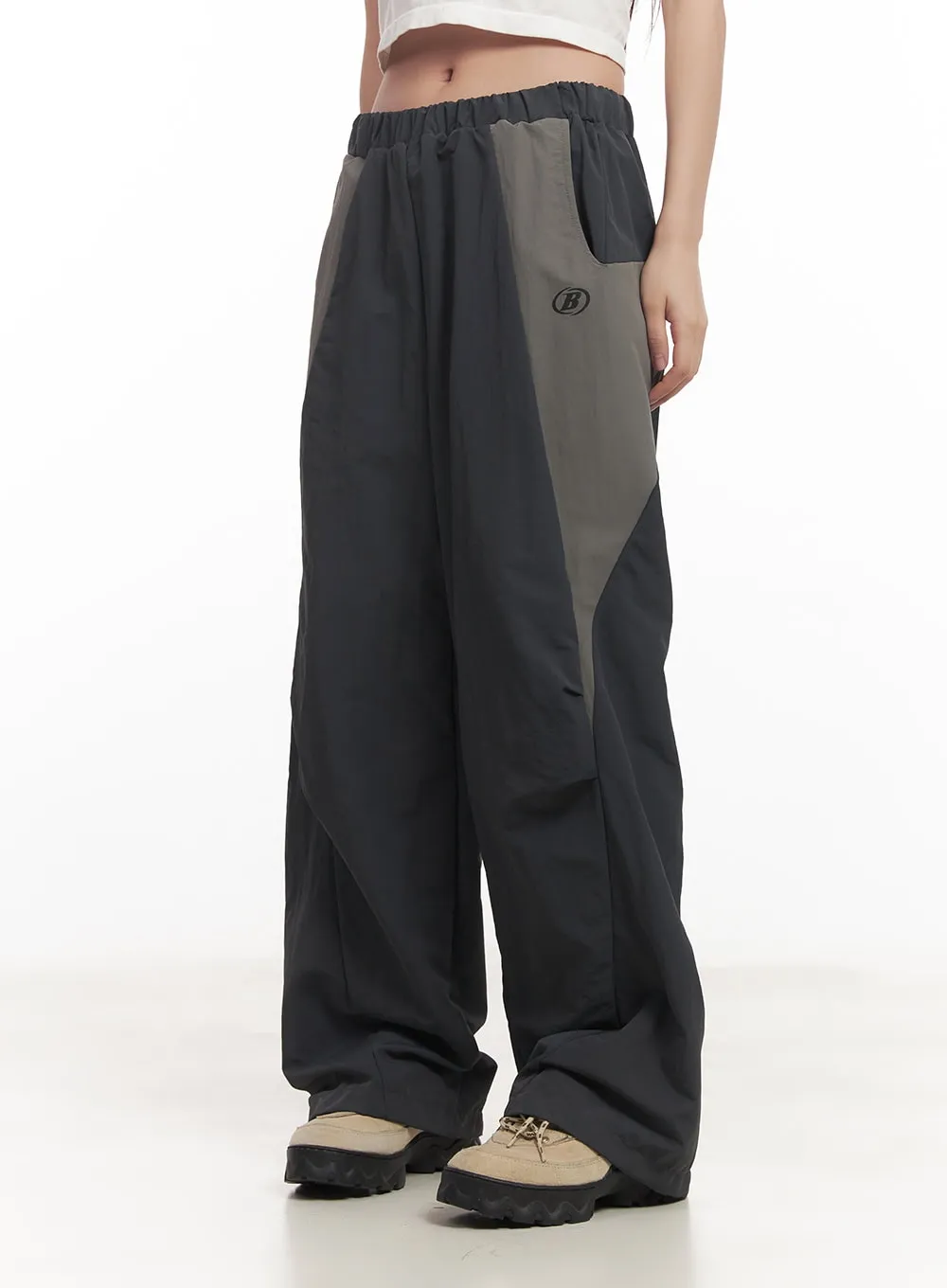 Two-Tone Nylon Track Pants CM528
