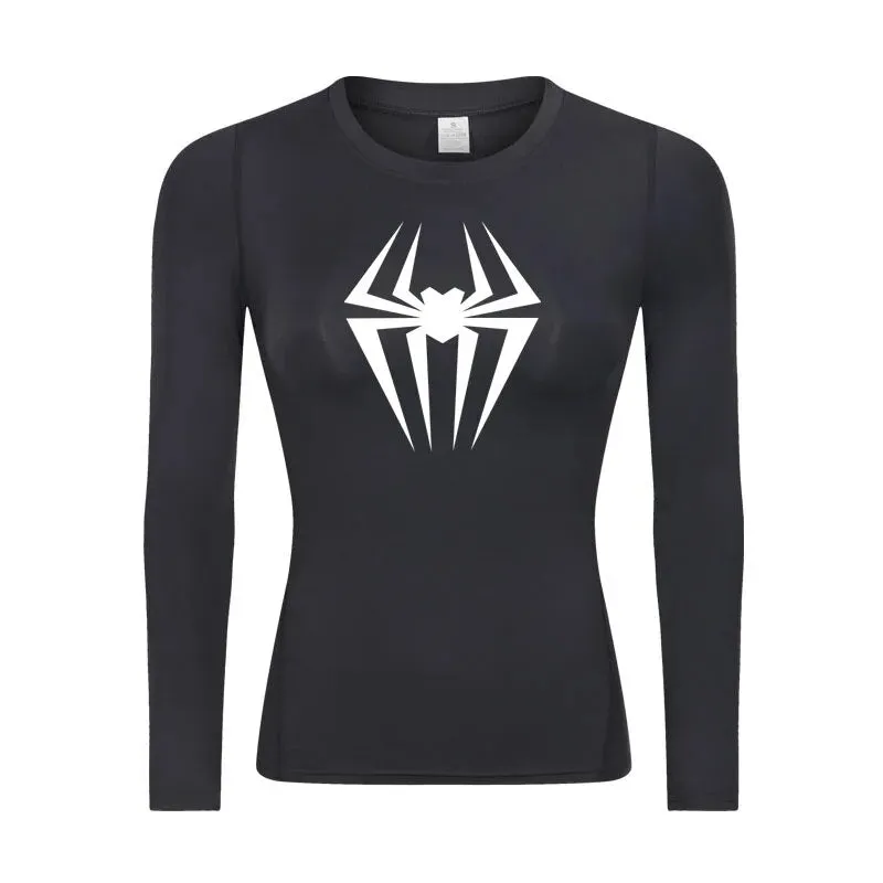 Web-Slinging Gwen Woman's Long Sleeve Compression Shirt