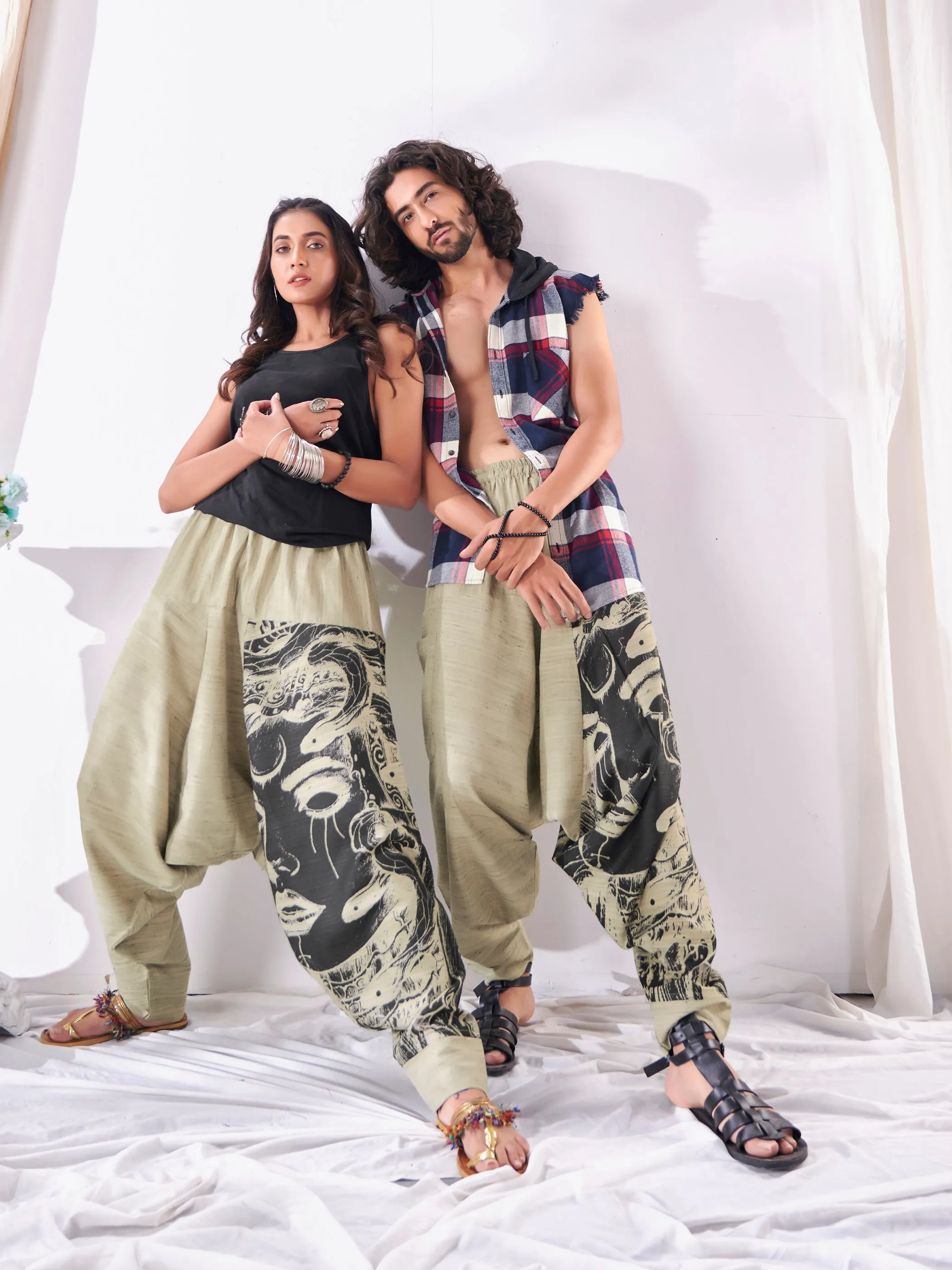 Women's Unique Khaki Hippie Boho Harem Pant For Yoga Dance Travel Track Pant